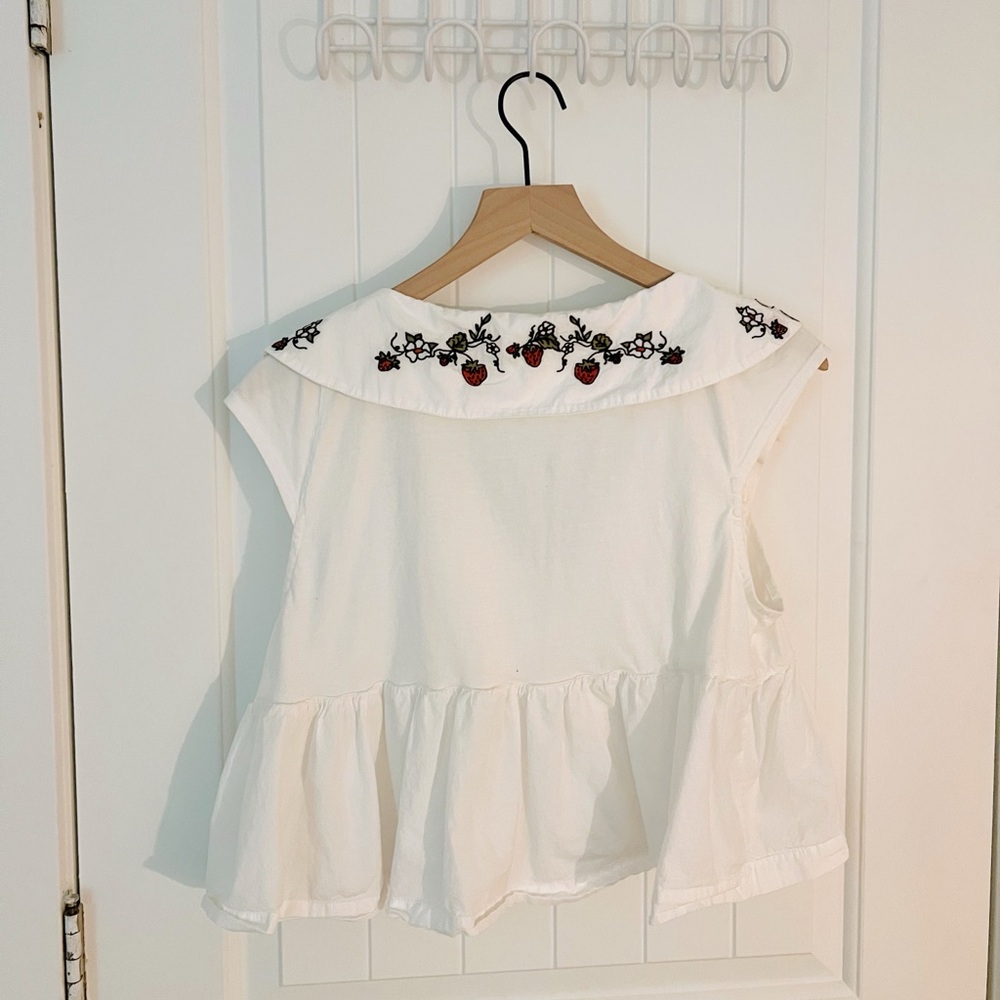Maeve Babydoll Strawberry Blouse - Picture 5 of 7
